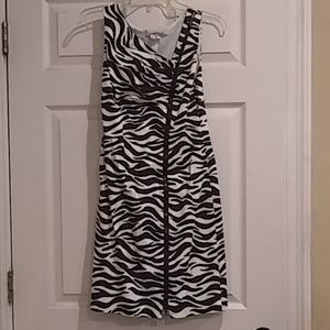 Gorgeous Zebra Print Zip Down Dress